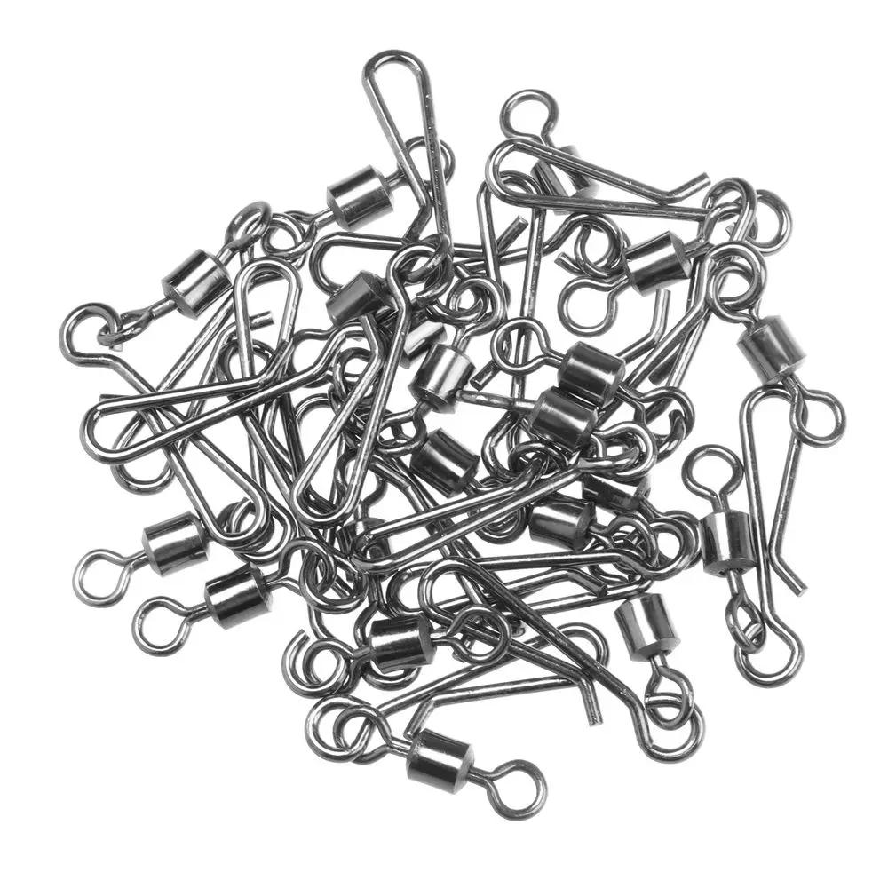 20 pièces/lot 2 # -10 # Connecteur émerillons de pêche, broche de verrouillage, pivotant à pressio
