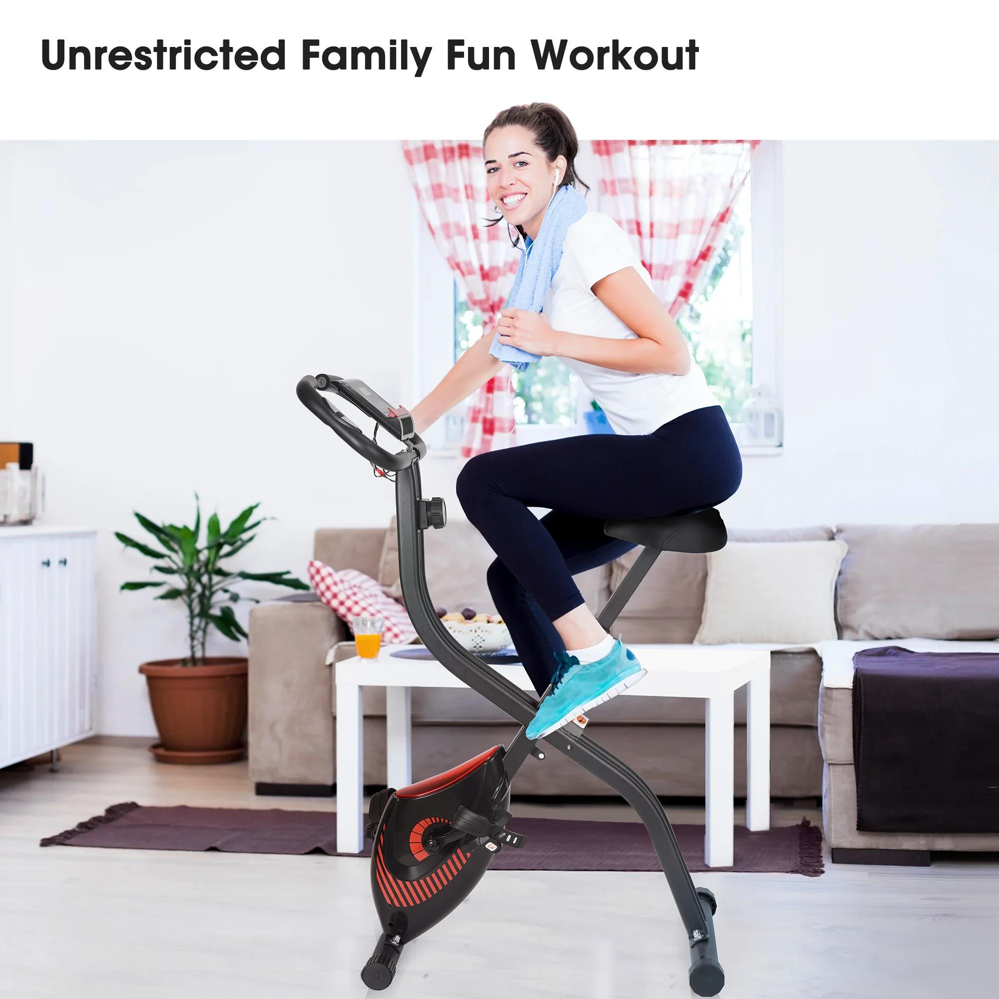 Vélo d'exercice pliant vélo stationnaire couché vélo d'exercice Machine maison avec moniteur LCD sup