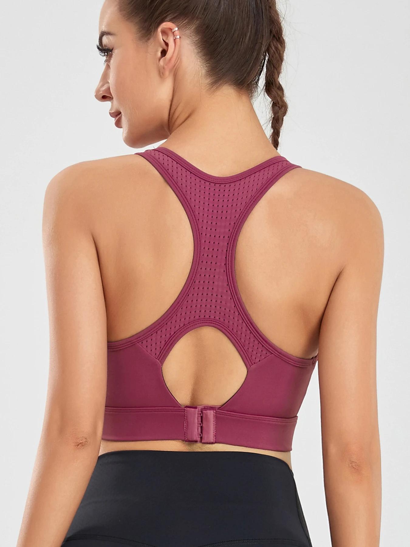 Soutien-gorge sport sans fil femmes course respirant résistant chocs yoga haute résistance