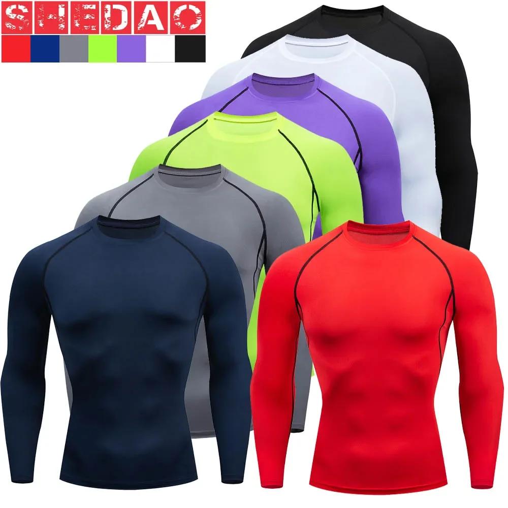 Grande taille hommes Compression Sport T-Shirt haut à manches longues gymnase course vêtements Fitne