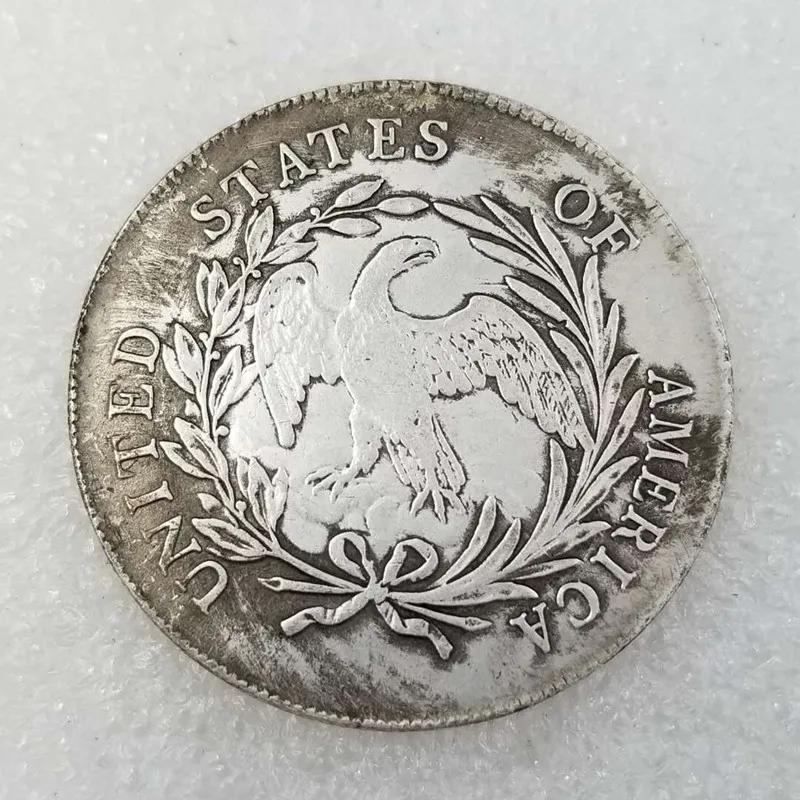 Artisanat en Bronze 1799 pièce commémorative tête et arrière Antique argent Dollar maison Collection