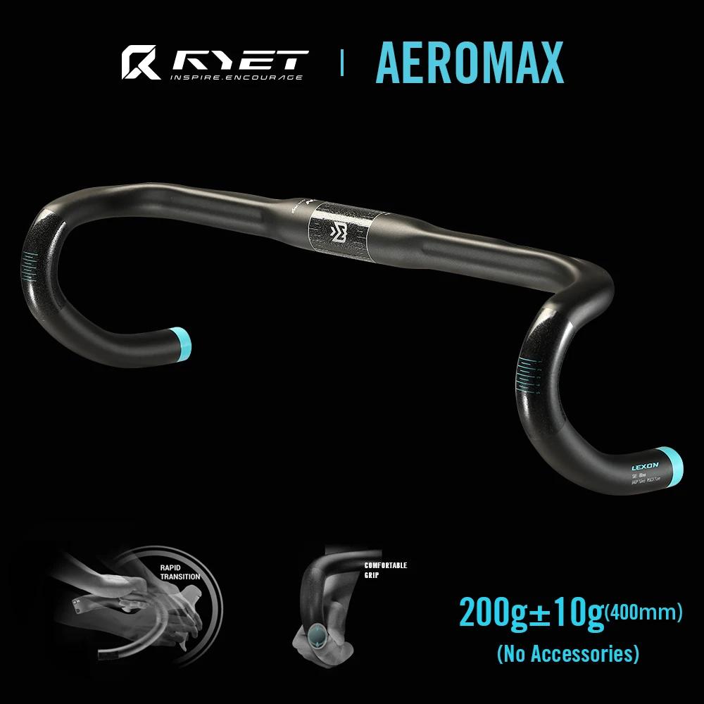 RYET AEROMAX-Guidon de vélo de route en carbone, poignées de vélo, tige 31.8mm, 400mm, 420mm, 440/46