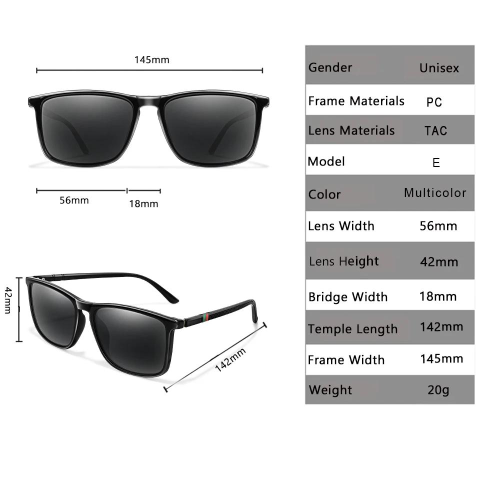 Lunettes de soleil carrées polarisées pour hommes et femmes, lunettes pour hommes, lunettes de pêche