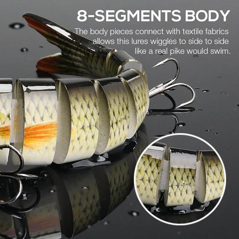 Leurres de pêche multi-articulés Swimbait manivelle appât lent coulant bionique appât artificiel eau