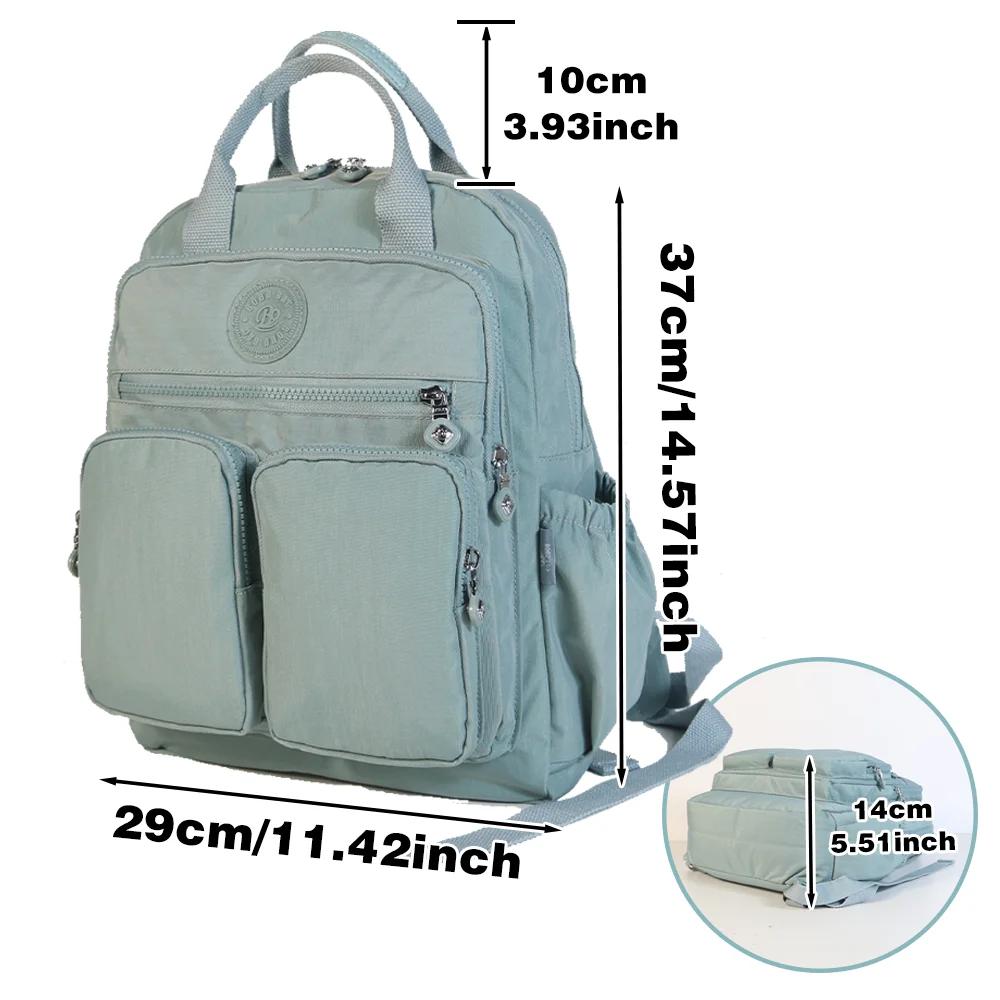 Sac à dos d'école léger de grande capacité, sac de voyage multi-poches, matériau en nylon résistant