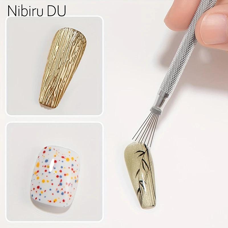 Professionnel 7 broches rayure Nail Art Liner brosse 3D pointe Ultra-mince ligne dessin stylo UV Gel