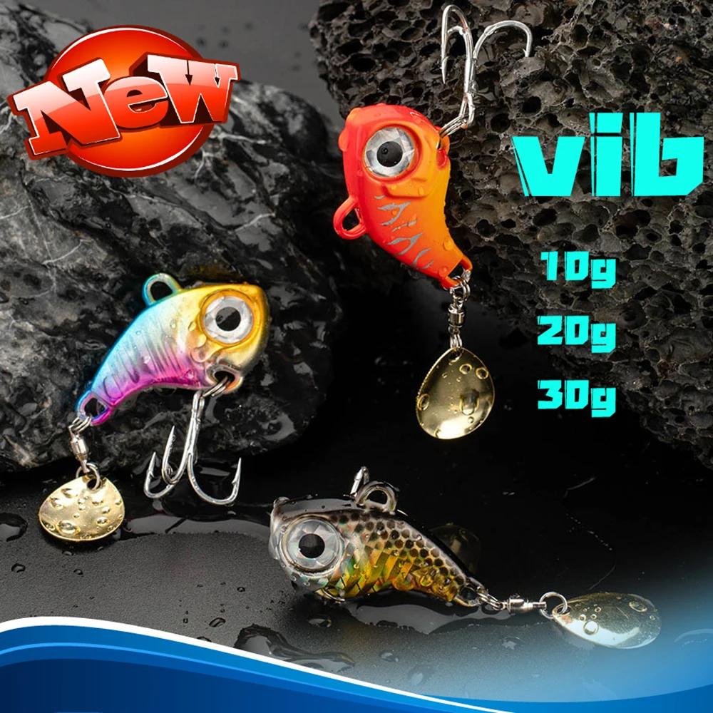 Wobble rotatif métal VIB Vibration appât Spinner cuillère gabarit leurres de pêche 10g 20g 30g appât