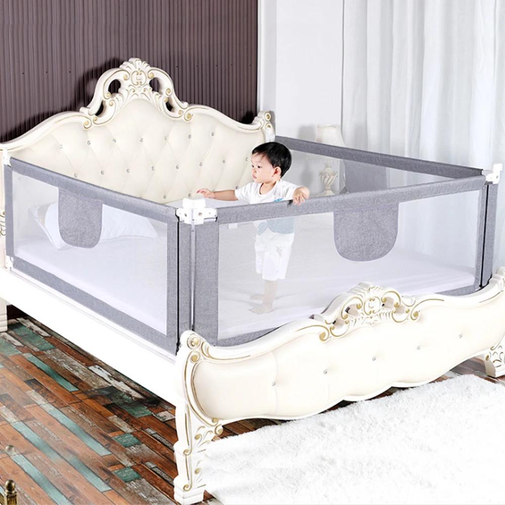 Barrière de Lit Extra-Large de 150 / 180 / 200 cm Protection de Lit pour Tout-Petit Accessoire de Ch