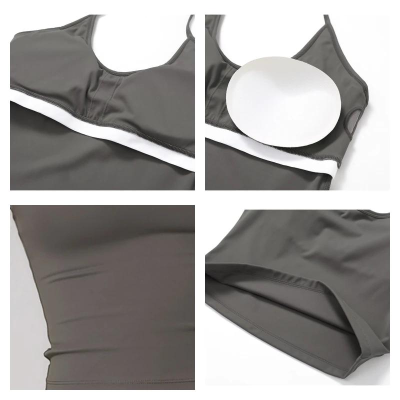 Hearuisavy Débardeur de sport pour femme, anti-choc, séchage rapide, pour yoga, course et fitness, é