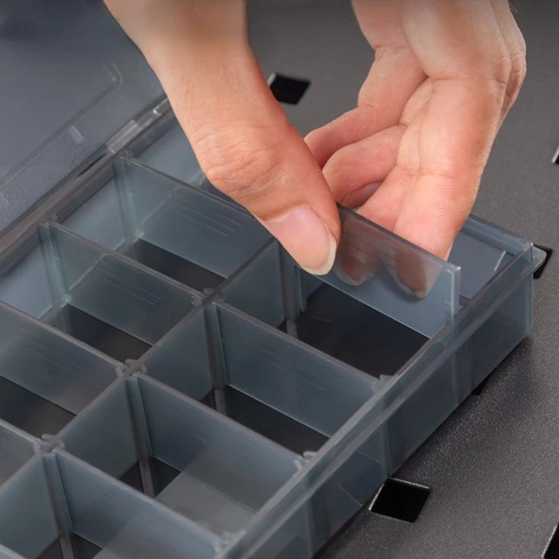1 pièces multi-lattice fentes boîte à outils boîtes de rangement réglable Transparent boîte à outils