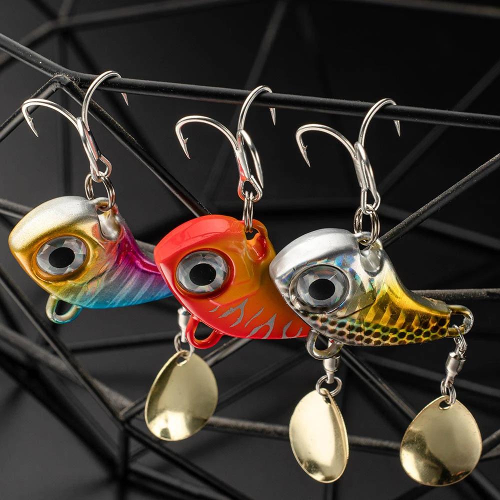 Wobble rotatif métal VIB Vibration appât Spinner cuillère gabarit leurres de pêche 10g 20g 30g appât