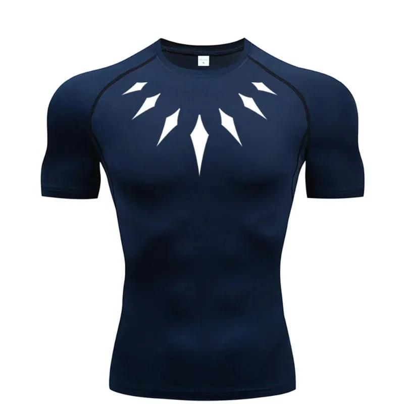 T-shirt de compression pour homme, séchage rapide, pour la gym et le sport, anti-transpiration, sous