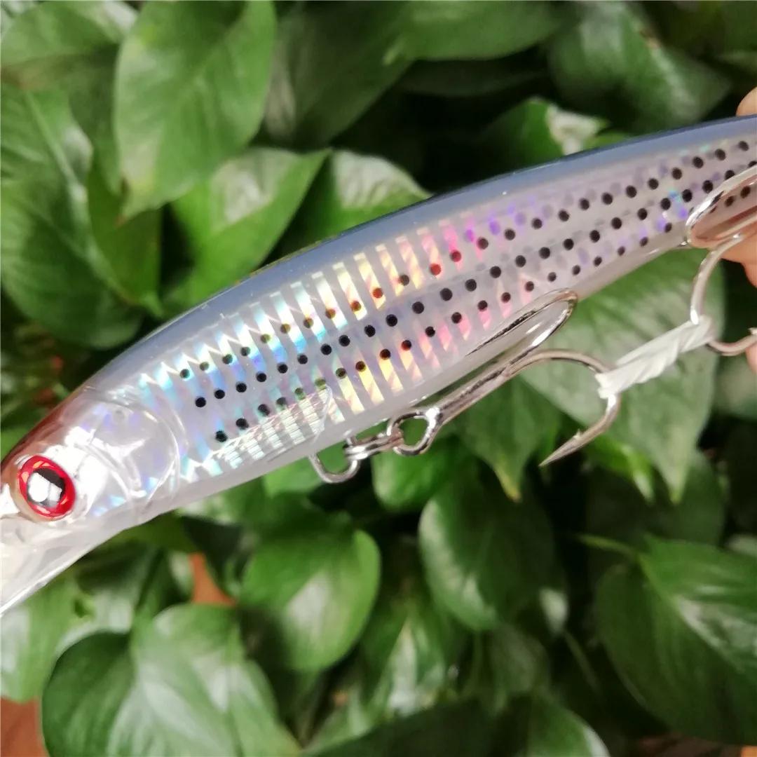 NOEBY 3 leurres de pêche artificiels Minnow à coulée lente 140mm 52g, 160mm 73g, 12cm 32g, leurres d