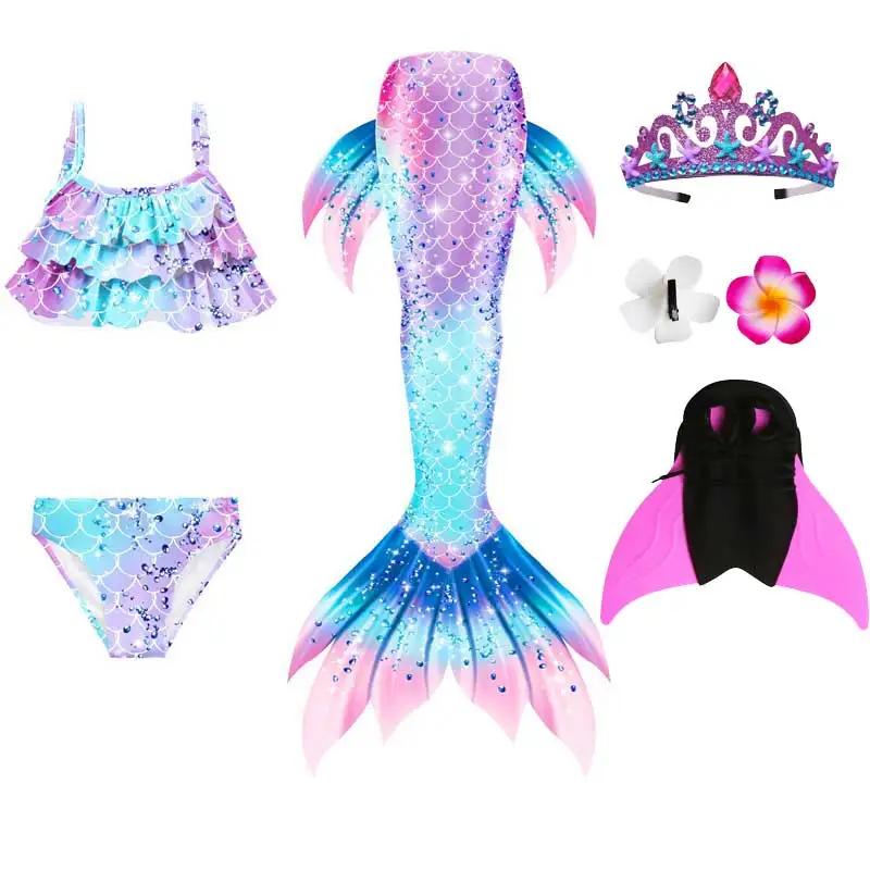 Queue de sirène de natation pour filles, robe de plage pour enfants, bain de piscine, nageoire à mai