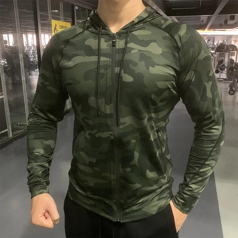 Veste à Capuche de Compression pour Homme, Vêtement de dehors, de Plein Air, de Protection Solaire,