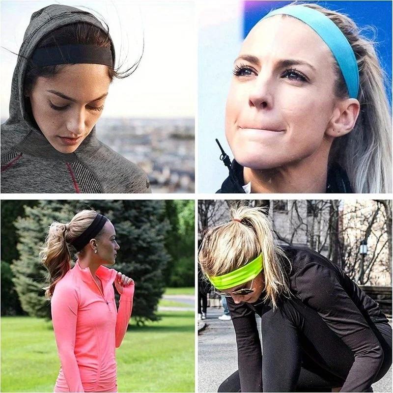 10 pièces bandeau élastique pour femmes - Fitness Yoga course accessoires cheveux couleur unie