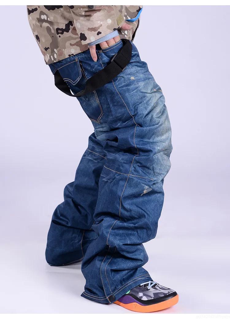 Pantalon de ski en denim pour hommes, nouveau style, bretelles, pantalon de ski en denim, patinage,