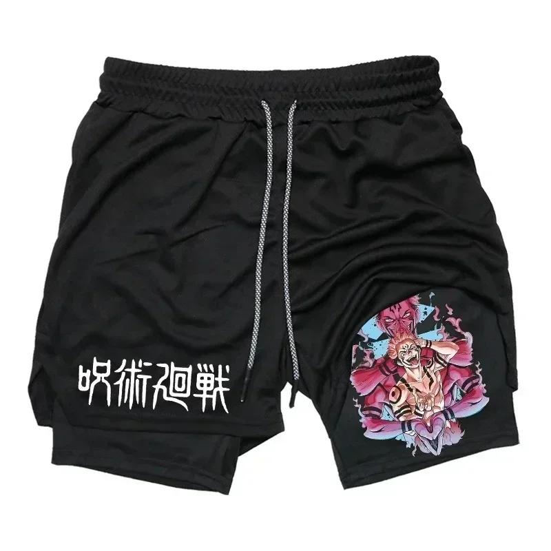 Short de sport pour hommes Jujutsu Kaisen Anime graphique 2 en 1 short de Compression pour hommes sh