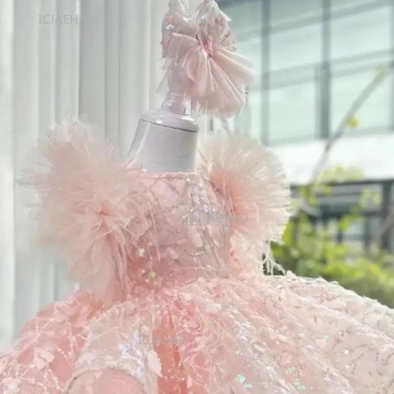 Robe de soirée pour filles, vêtements de princesse pour premier anniversaire, Costume en Tulle à pai