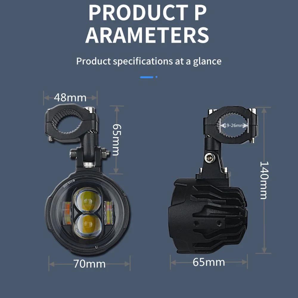 Phares antibrouillard LED pour moto, budgétaire de conduite auxiliaire, lampe de sauna, clignotant d