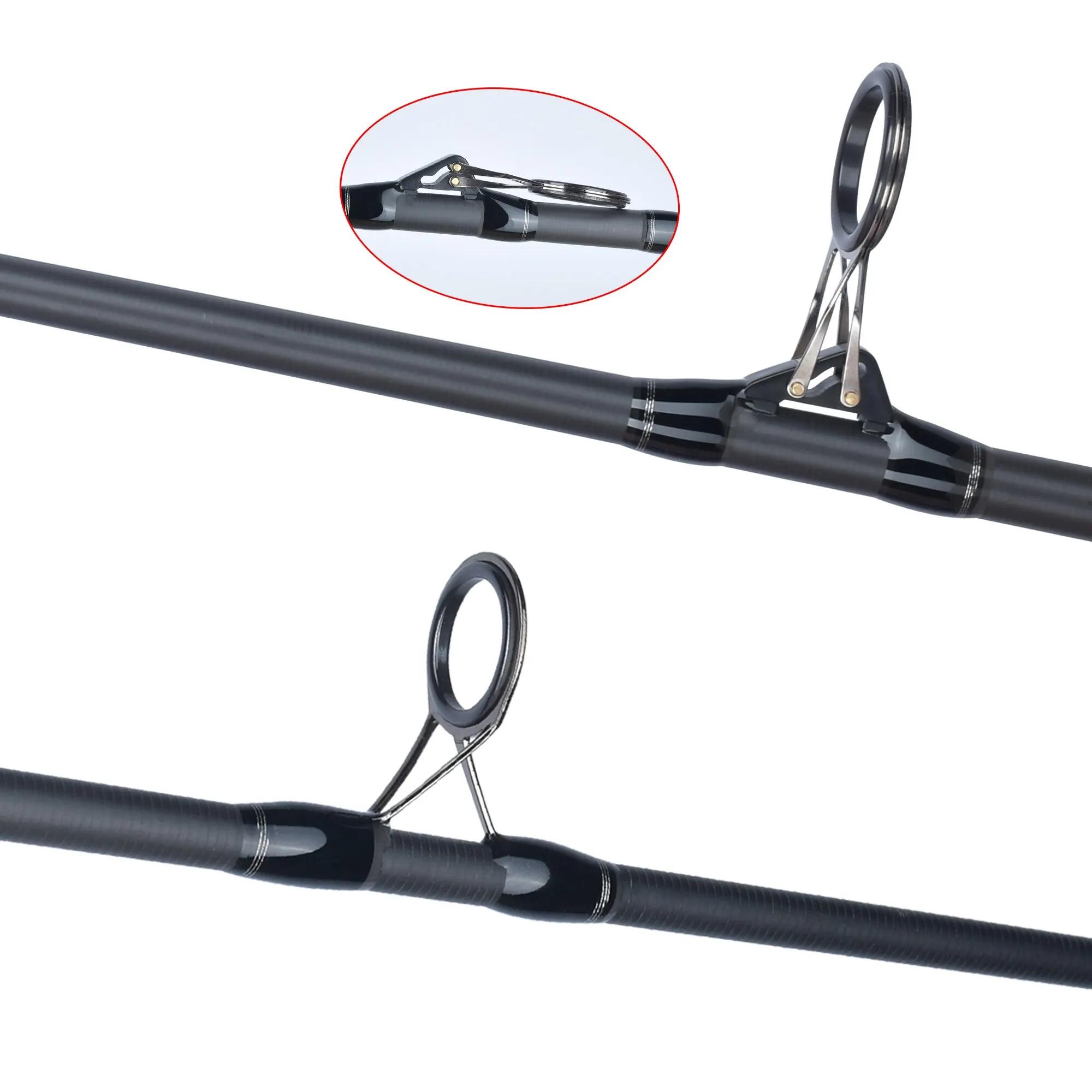 BIUTIFU 2 pointes canne à pêche carpe 3.5lb 7 Sections 4.2/3.6/3.0m 30t fibre de carbone voyage lanc