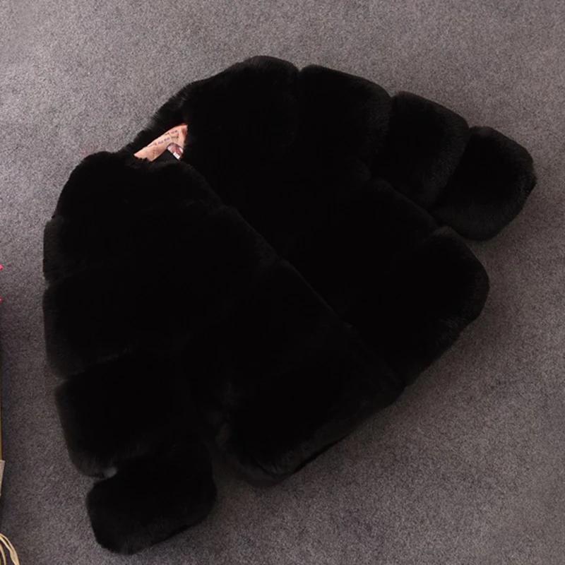 Filles fausse fourrure manteau hiver enfants filles à manches longues veste de noël chaud enfants fi