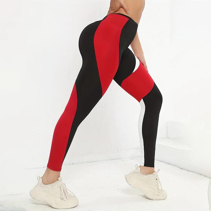 Leggings de pantalons de yoga taille haute colorés pour femmes Leggings d'entraînement de contrôle d