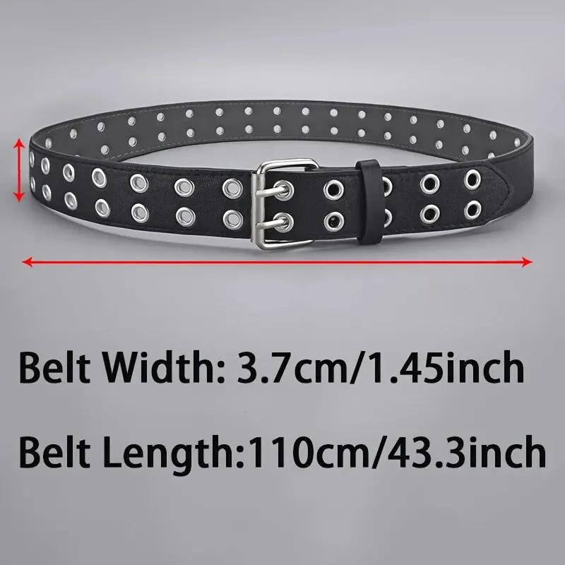 Ceinture tendance Simple à Double trou pour hommes et femmes, 1 pièce, Style Punk Hip Hop Rock, sous