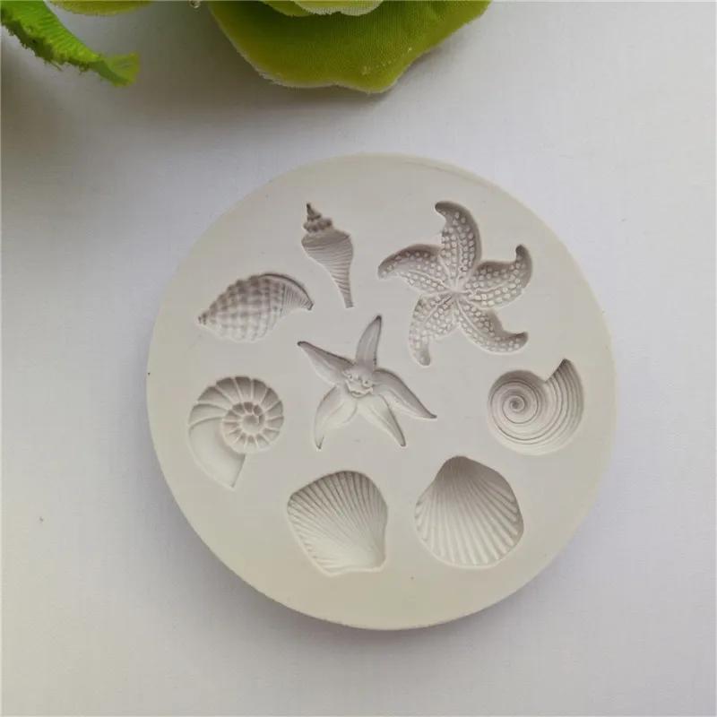 Moules de cuisson en silicone pour strass, thème marin, coquillage, conque, étoile de mer, poisson s