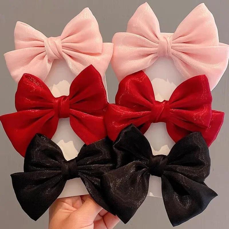 Pinces à cheveux avec nœud, 2 pièces, pinces à fleurs élégantes pour enfants et dames, ensemble épin