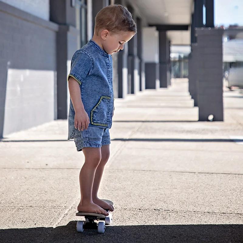 Ensemble de robe en denim pour filles, barboteuses pour bébés garçons, chemise décontractée, jupe po