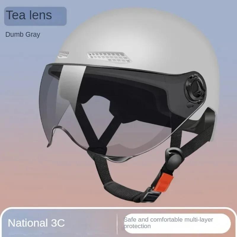 Casque de sécurité pour vélo électrique avec lunettes, demi-casque de dessin animé, casque de moto,