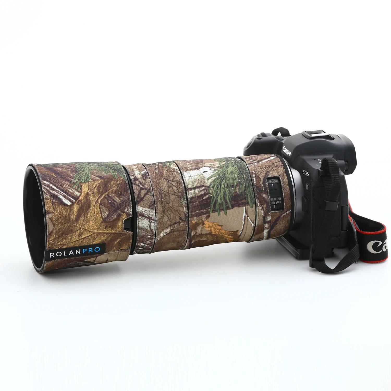 ROLANPRO manteau d'objectif étanche pour Canon RF 100-400mm F5.6-8 IS USM Camouflage housse de pluie