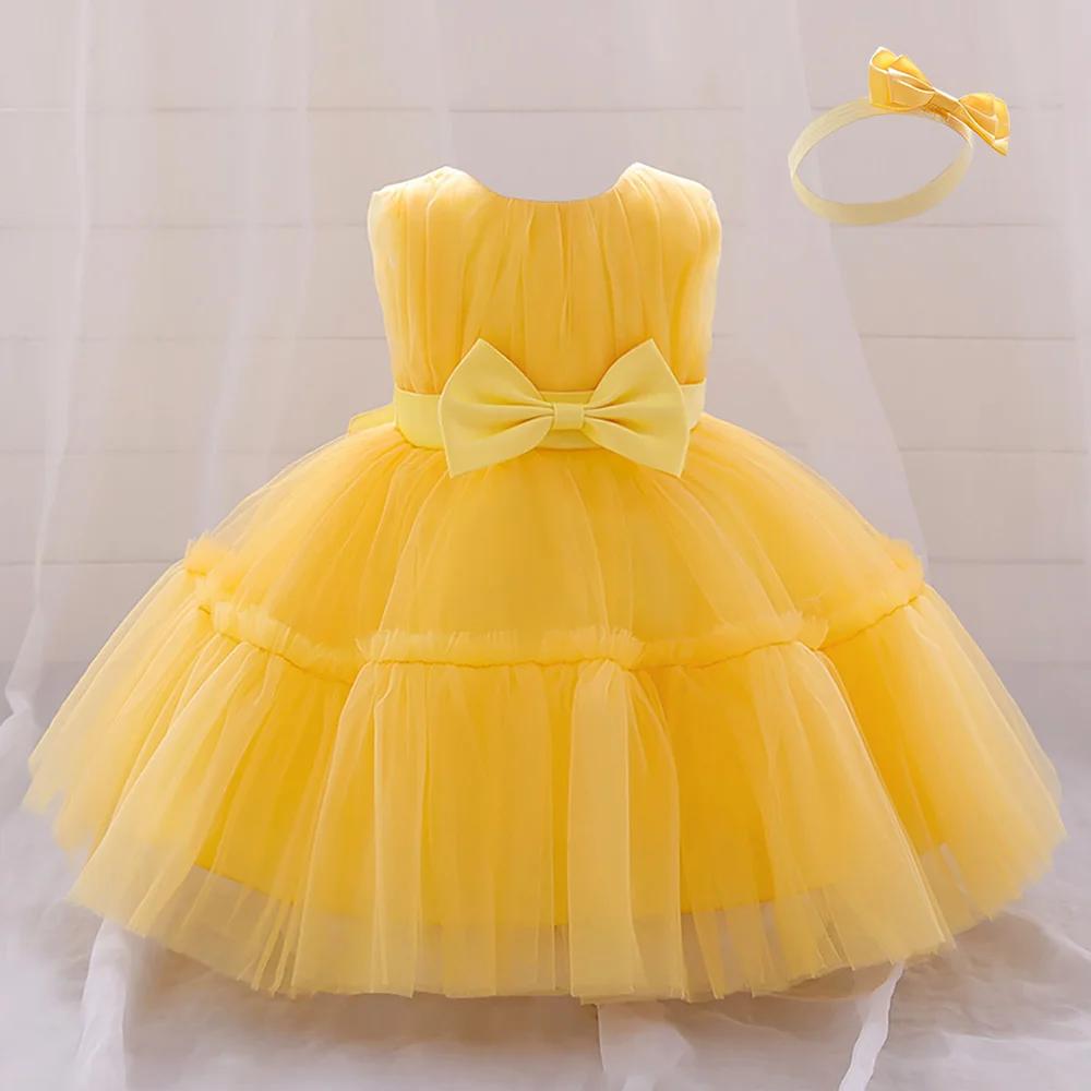Robes de baptême pour bébés filles, tenue de princesse élégante pour fête de mariage, en Tulle, vête