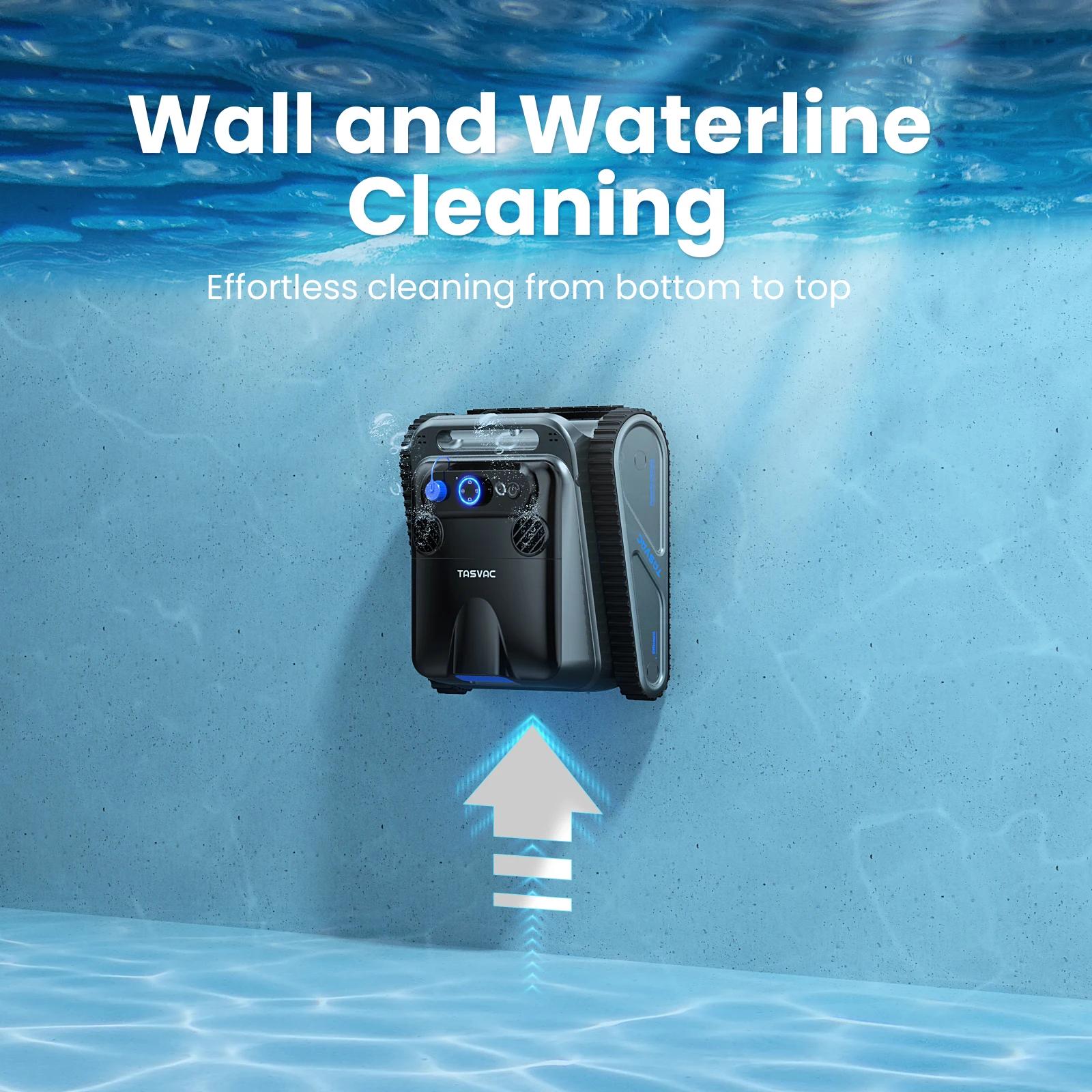 Robot nettoyeur de piscine sans fil, aspirateur de piscine pour piscines enterrées avec 4 moteurs, l