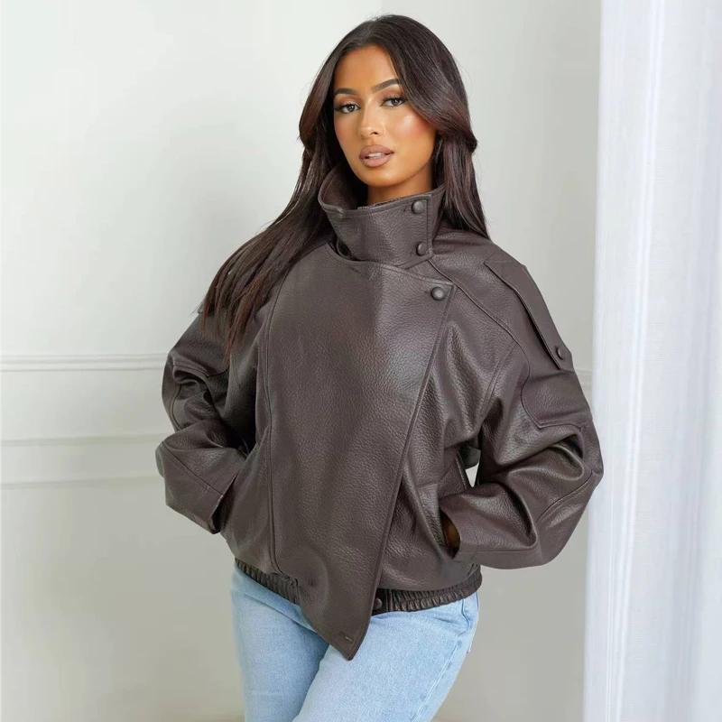 MUJER Faux cuir Bomber vestes pour femmes mode coupe-vent veste femme chaud hiver femmes manteau vêt