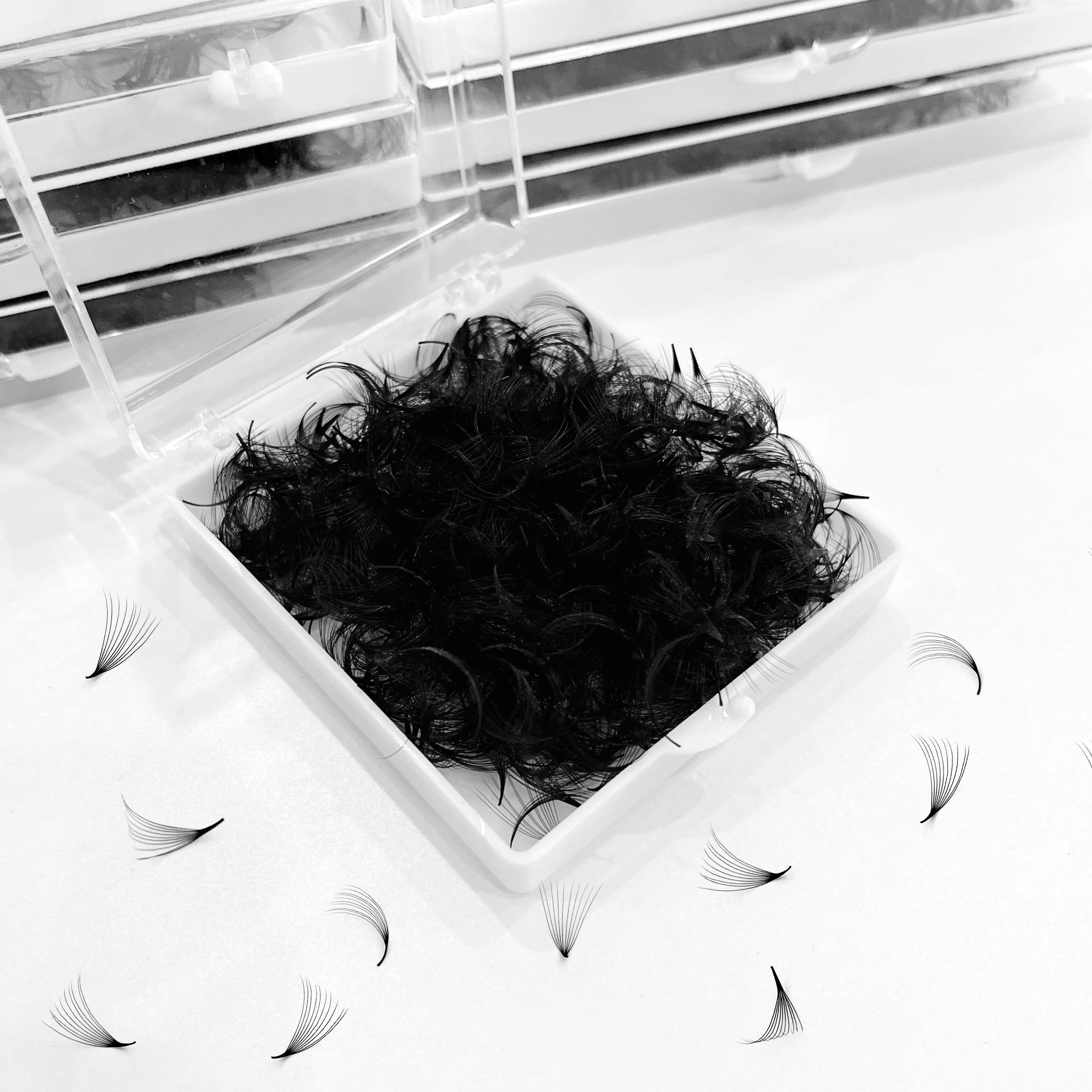 Abonnie 18mm Extensions de cils pré-faits en éventail à base pointue pour volume intense