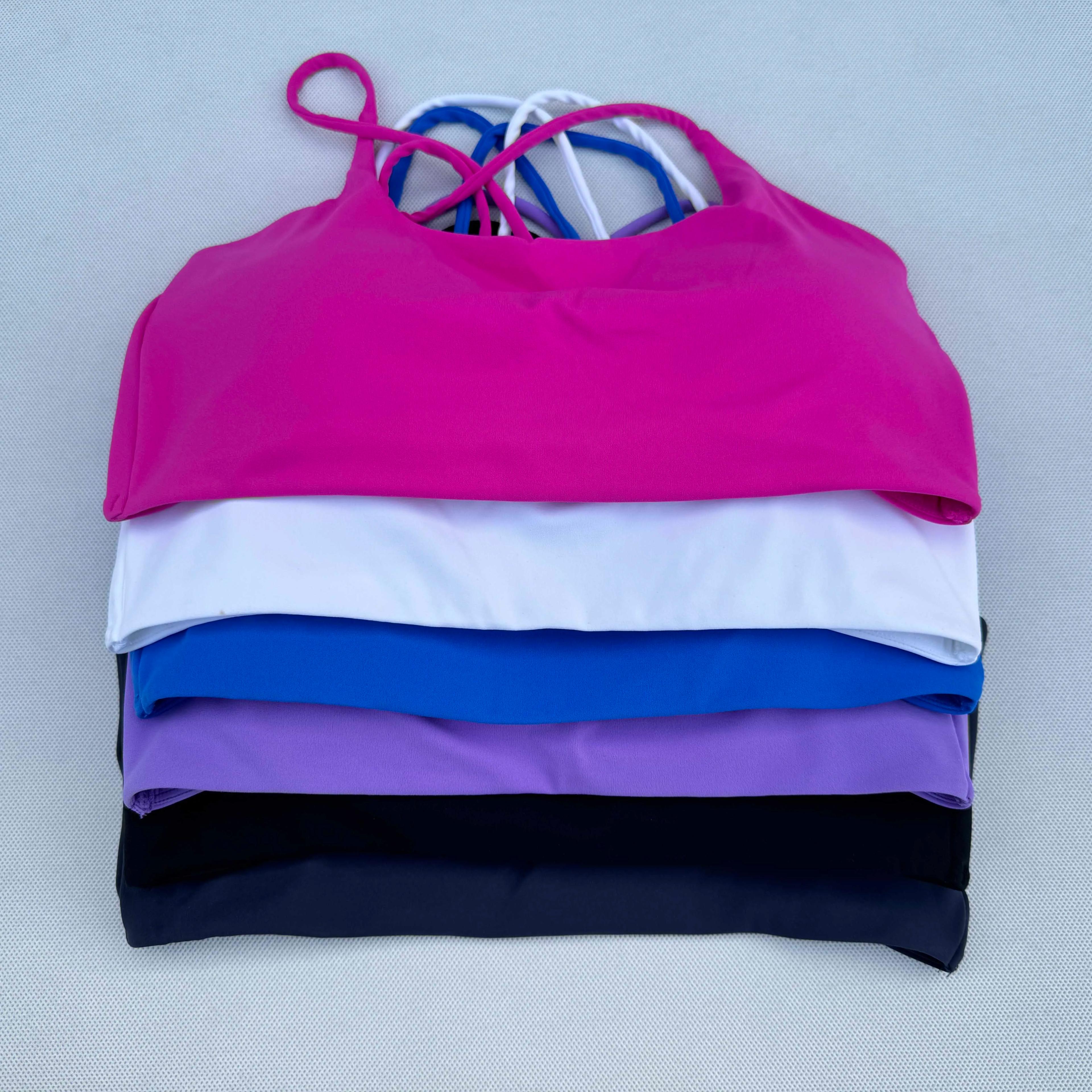Soutien-gorge sport femme Yoga Fitness respirant bandoulière croix fine soutien plein air