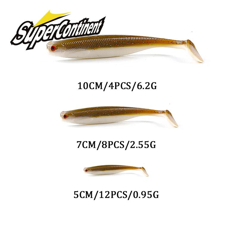 2022 Supercontinent ShadTeez 5 cm/7 cm/10 cm brochet Zander prédateur pêche yeux 3d leurre souple le