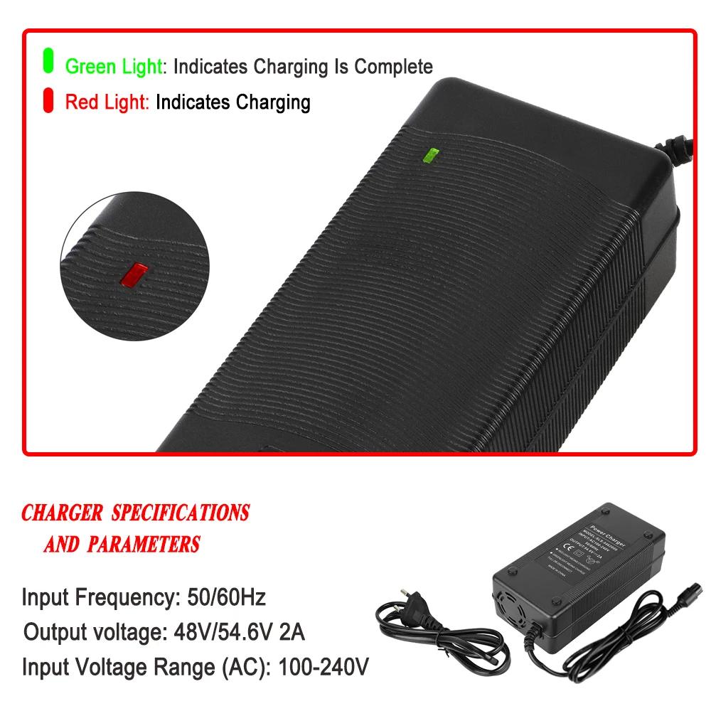 Chargeur de batterie lithium 54,6V2A pour vélo électrique, trottinette électrique, batterie Li-ion a