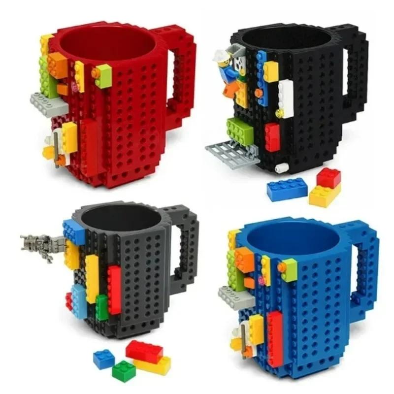 Tasse à lait créative de 350ml, tasses à café créatives en brique intégrée, support d'eau potable, b