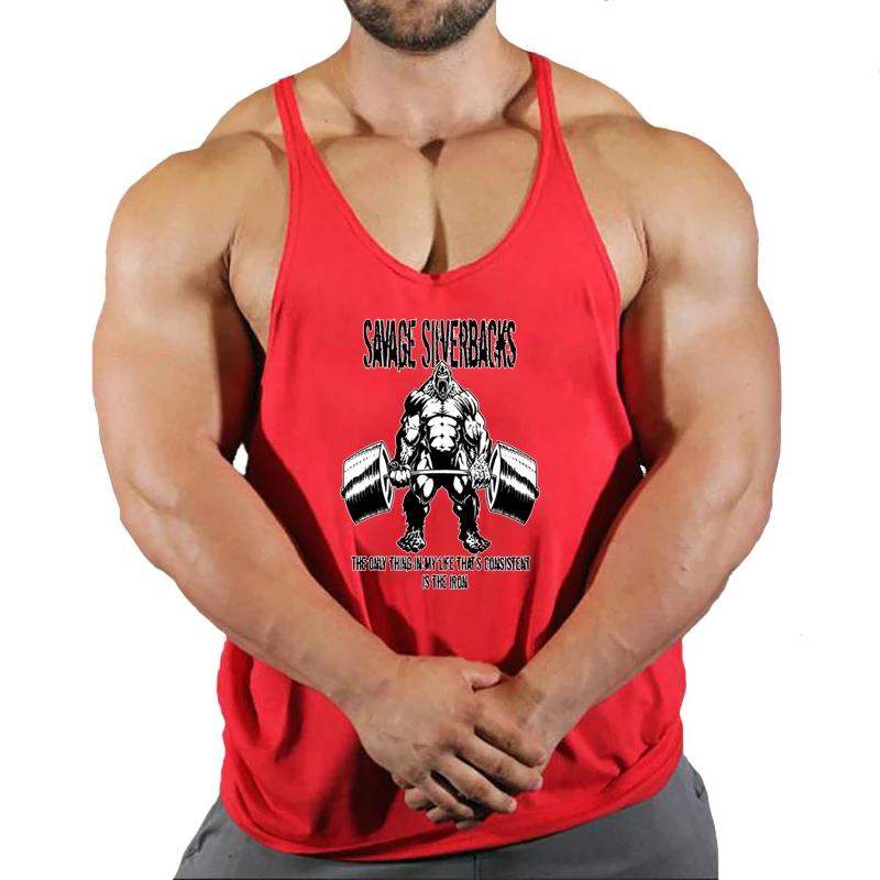 Gilet de fitness en coton pour hommes, ample, sans manches, motif imprimé cool, sport et loisirs, co