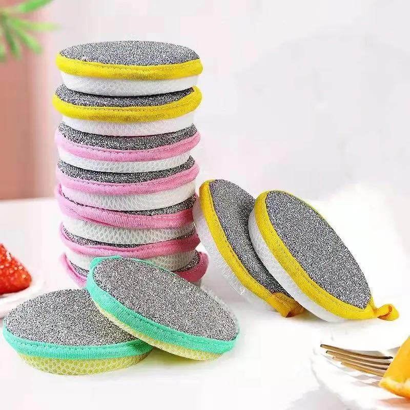 Éponge à vaisselle Double face, brosse de lavage de la vaisselle, casserole, Pot, éponges de lavage
