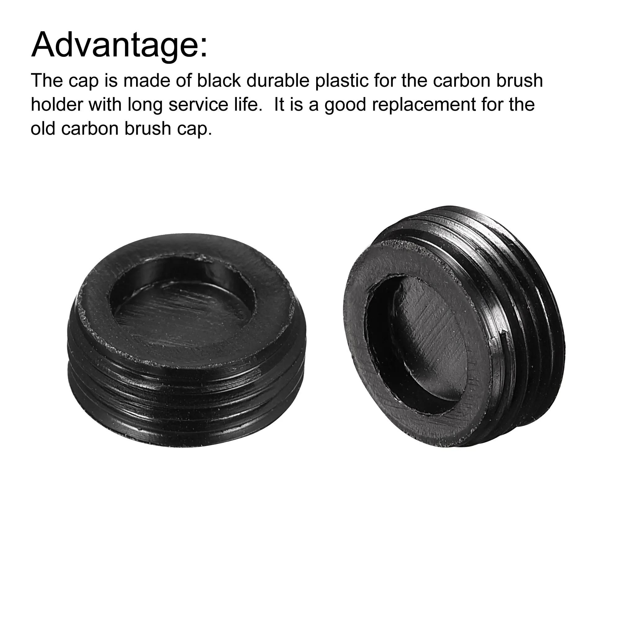 Bouchons de support de brosse en carbone à vis en plastique noir, boîtier Dia 10mm/12mm/13mm/14mm/15