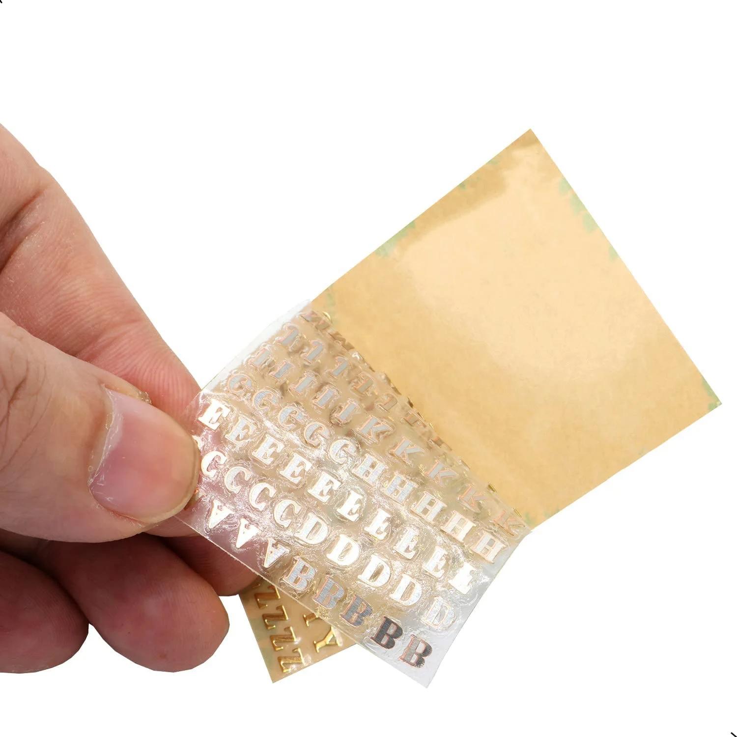 Autocollants de lettres de l'alphabet et des chiffres, autocollants auto-adhésifs, paillettes, allia