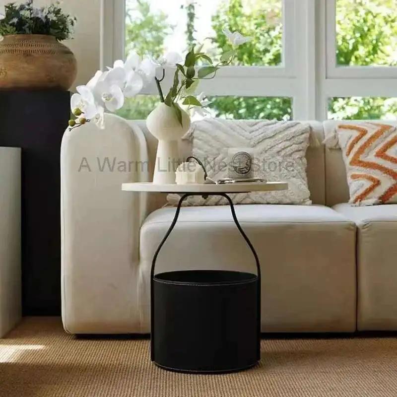 Table basse ronde Mobile d'appoint pour canapé, selle de chambre à coucher, armoire de chevet en cui