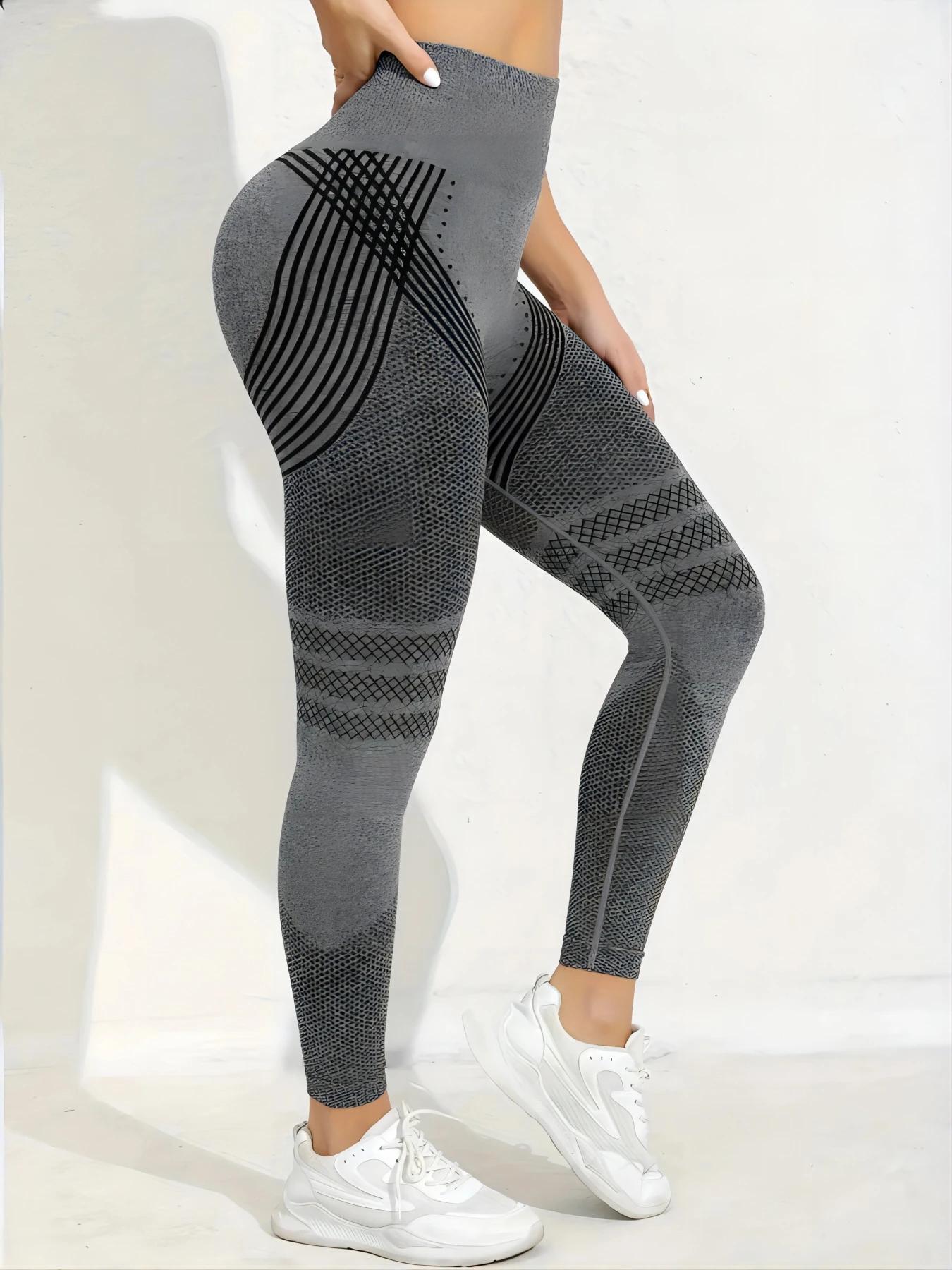 Leggings d'entraînement taille haute sans couture pour femmes, pantalon athlétique froissé pour le l