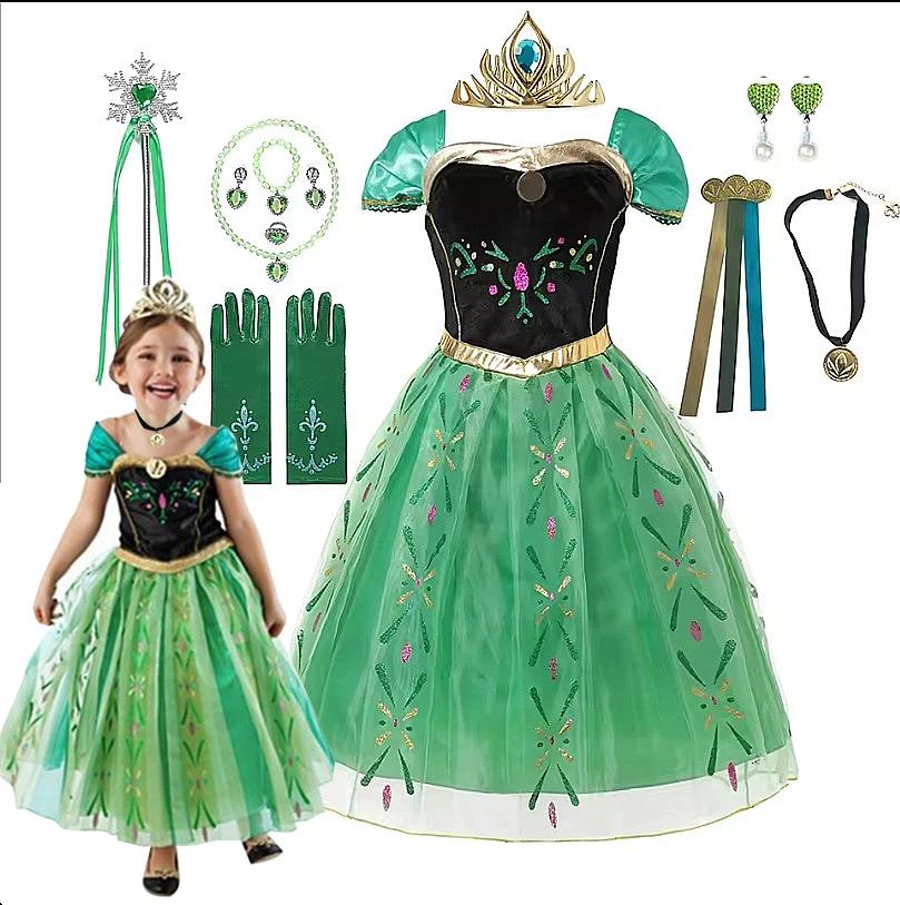 Anna Costume pour enfants fille fantaisie robe de fête d'anniversaire robe de princesse carnaval fêt