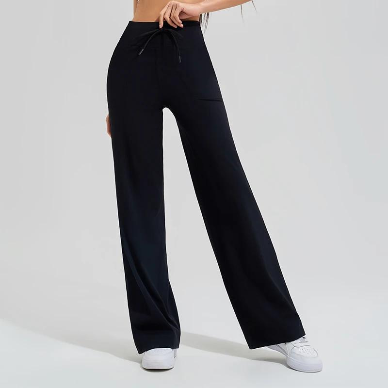 Pantalon de Yoga taille haute pour femmes, ample, course à pied, Double face brossé avec poches, cra
