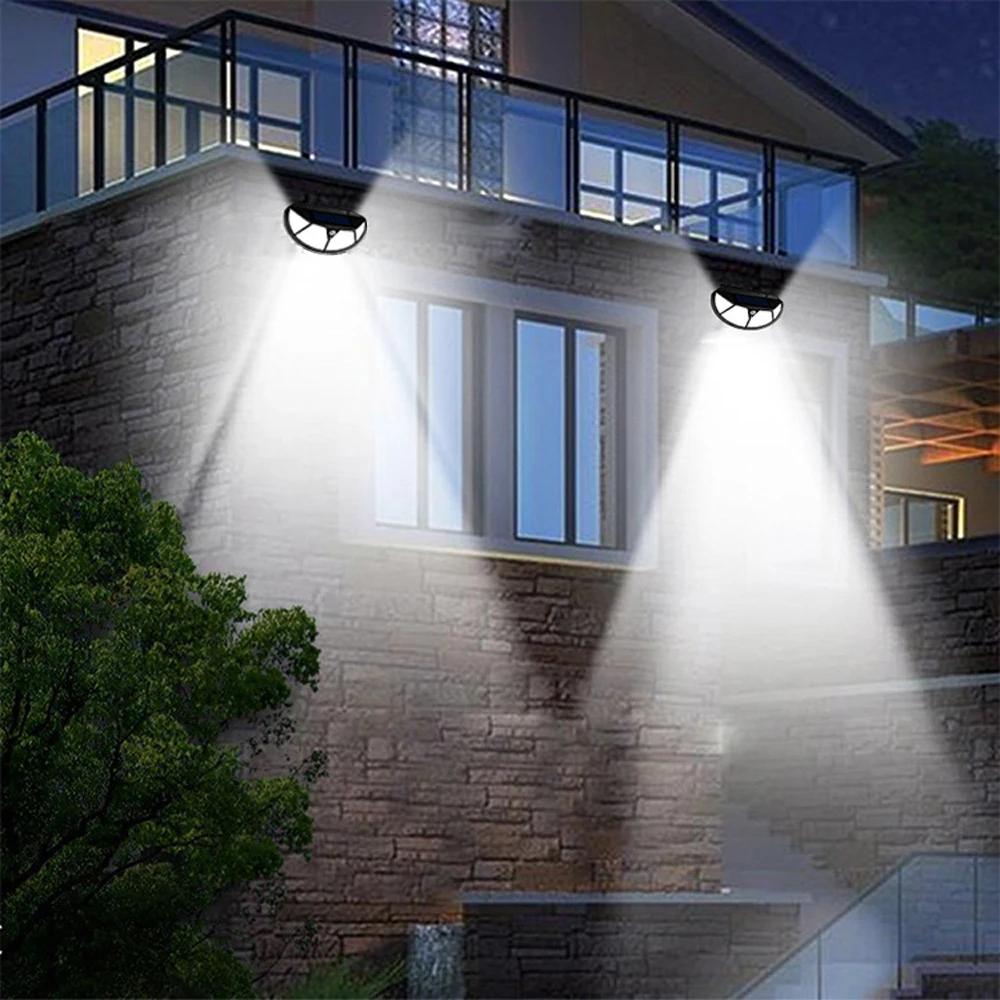 Applique Murale LED à Quatre Faces avec Capteur de Corps, Idéal pour un Jardin, 122COB